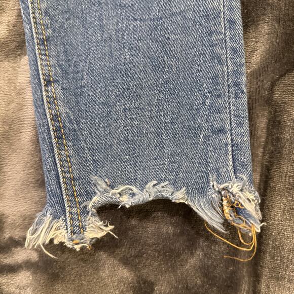 Zara Woman Premium Denim Women's Skinny Jeans Distressed Raw Hem Lt Wash Size 2 - Picture 4 of 16
